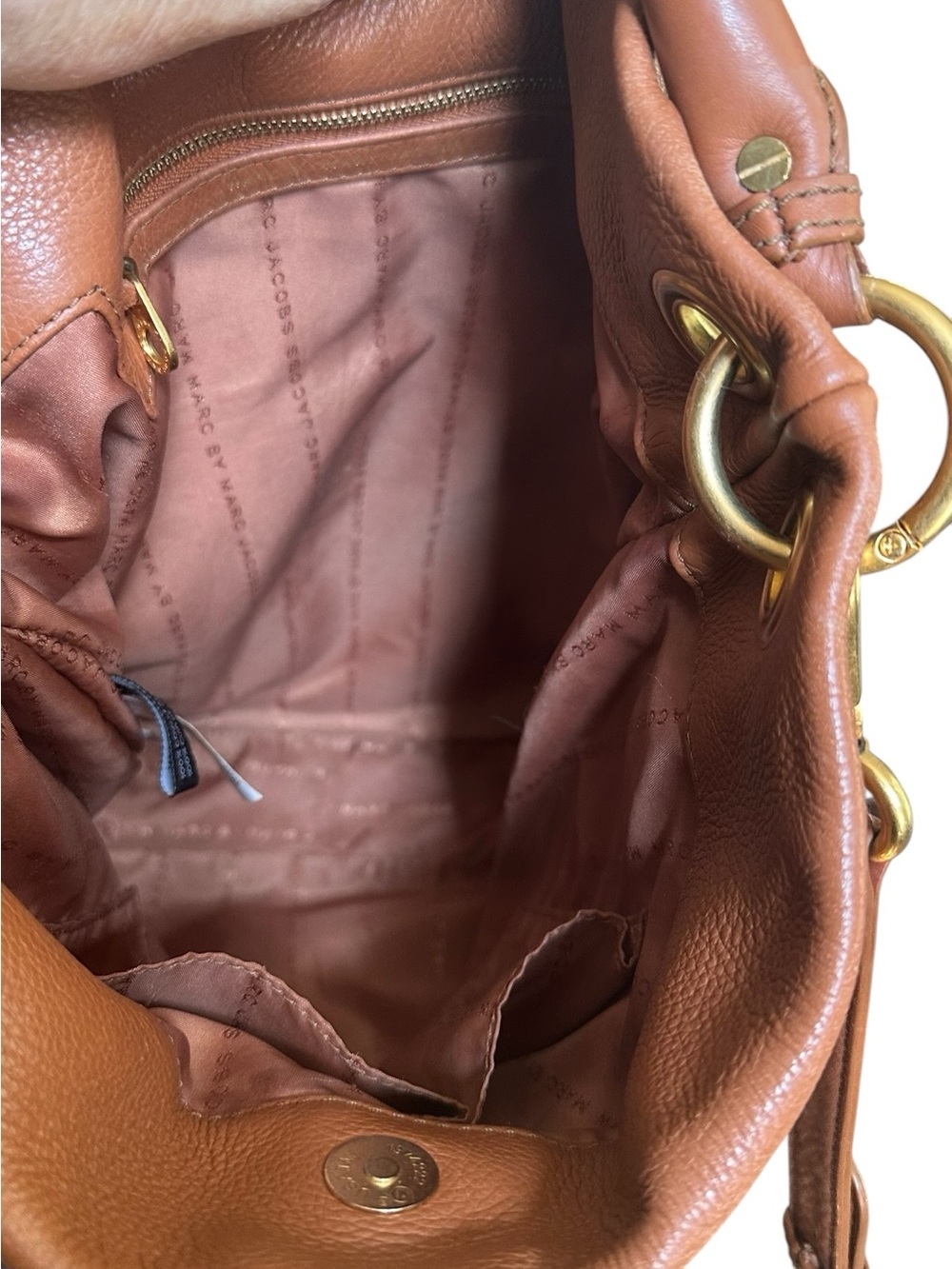 Marc by Marc Jacobs Classic Q Workwear Hobo Cognac Leather Crossbody - Picture 6 of 16